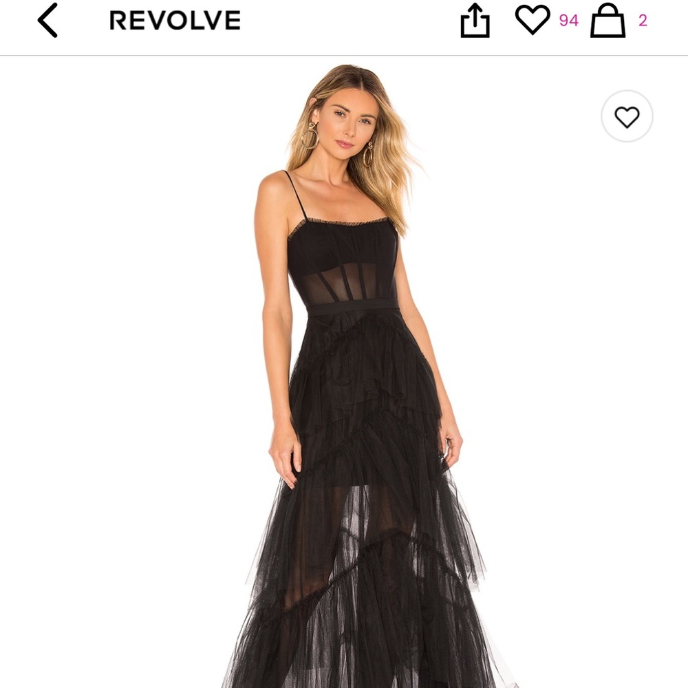 BCBG Corset Tulle Gown in Black